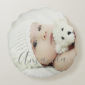 Aangepaste foto met aangepaste naam en tekst rond kussen (Achterkant)