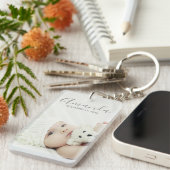 Aangepaste foto met aangepaste naam en tekst sleutelhanger (Voorkant Rechts)