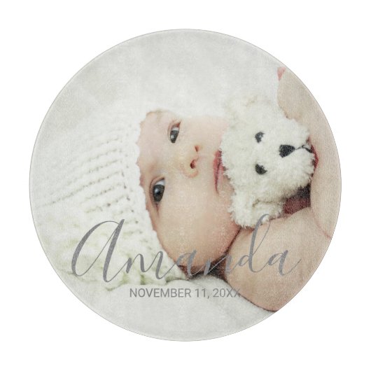 Aangepaste foto met aangepaste naam en tekst snijplank (Voorkant)