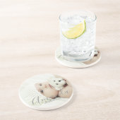 Aangepaste foto met aangepaste naam en tekst zandsteen onderzetter (Zijkant)