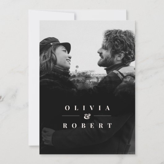 Aangepaste foto met Abstract  stijlvol huwelijk Kaart (Voorkant)