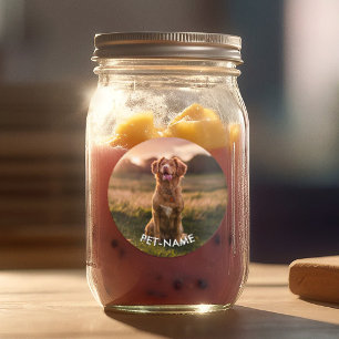 Aangepaste foto met de naam van uw huisdier op labels