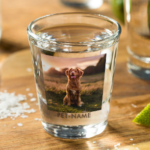 Aangepaste foto met de naam van uw huisdier op shot glas