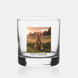 Aangepaste foto met de naam van uw huisdier op whisky glas