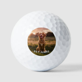 Aangepaste foto met de naam van uw huisdierhond op golfballen