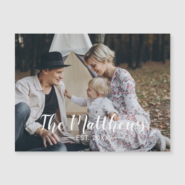 Aangepaste foto met familienaam en vastgesteld jaa (Voorkant)