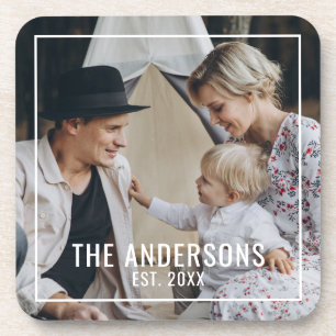 Aangepaste foto met familienaam en vastgesteld jaa bier onderzetter