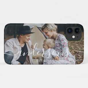Aangepaste foto met familienaam en vastgesteld jaa iPhone 11 hoesje
