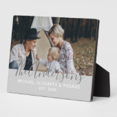 Aangepaste foto met familienaam en vastgesteld jaa fotoplaat (Zijkant)