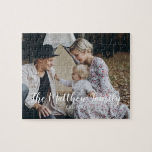 Aangepaste foto met familienaam en vastgesteld jaa legpuzzel