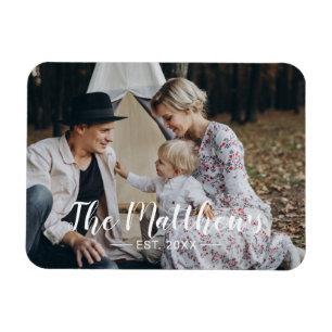 Aangepaste foto met familienaam en vastgesteld jaa magneet
