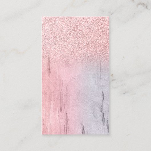 Aangepaste foto met glitz Sparkle Pink Hartelijk d Informatiekaartje (Achterkant)