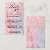 Aangepaste foto met glitz Sparkle Pink Hartelijk d Informatiekaartje (Voorkant / Achterkant)