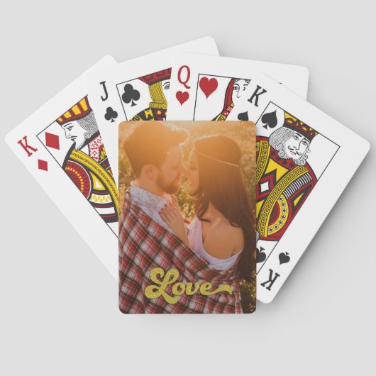 Aangepaste foto met Gold Love Pokerkaarten (Achterkant)