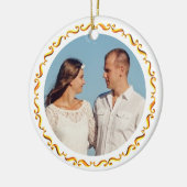 Aangepaste foto met Golden Lijst Keramisch Ornament (Links)