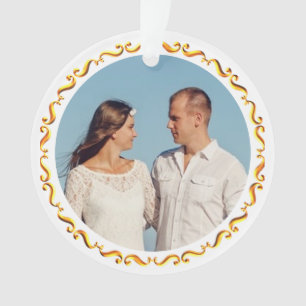 Aangepaste foto met gouden lijst ornament