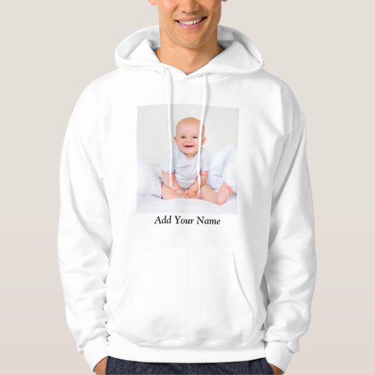 Aangepaste foto met Jouw naam Hoodie (Voorkant)