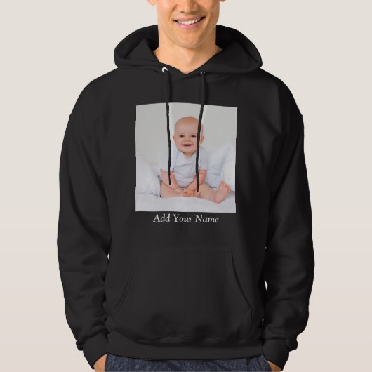 Aangepaste foto met Jouw naam Hoodie (Voorkant)