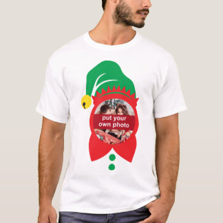 Aangepaste foto met Kerstmis Elf T-Shirt