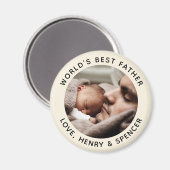 Aangepaste foto met minimalistische Vaderdag Magneet (Voorkant / Achterkant)