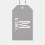 Aangepaste foto met monogram en naam cadeaulabel (Achterkant)