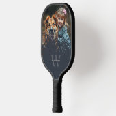 Aangepaste foto met monogram pickleball paddle (Links)