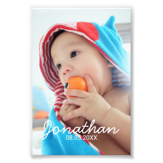 Aangepaste foto met naam en datum afdruk (Voorkant)