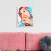 Aangepaste foto met naam en datum canvas afdruk (Insitu (Woonkamer))