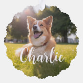 Aangepaste foto met naam ornament kaart (Achterkant)