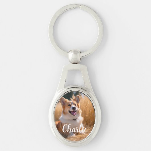 Aangepaste foto met naam sleutelhanger (Voorkant)