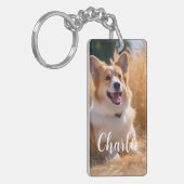 Aangepaste foto met naam sleutelhanger (Voorkant Links)