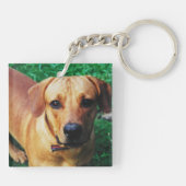 Aangepaste foto met persoonlijk toetsenbord, dubbe sleutelhanger (Achterkant)