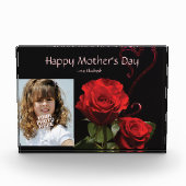 Aangepaste foto met Roos, Moederdag Acrylcadeau (Voorkant)