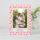 Aangepaste foto met roze liefdesharten (Staand voorkant)