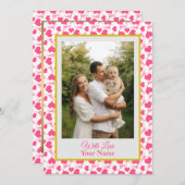 Aangepaste foto met roze liefdesharten (Voorkant / Achterkant)