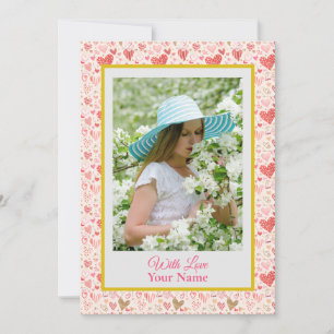 Aangepaste foto met roze liefdeshartjes