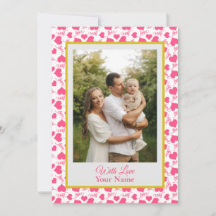 Aangepaste foto met roze liefdeshartjes