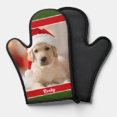 Aangepaste foto met script monogram kerst ovenwant (Voorkant / Achterkant)