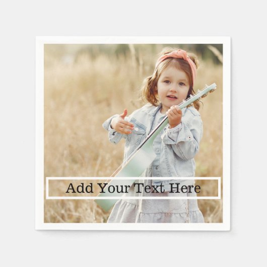 Aangepaste foto met tekst servet (Voorkant)