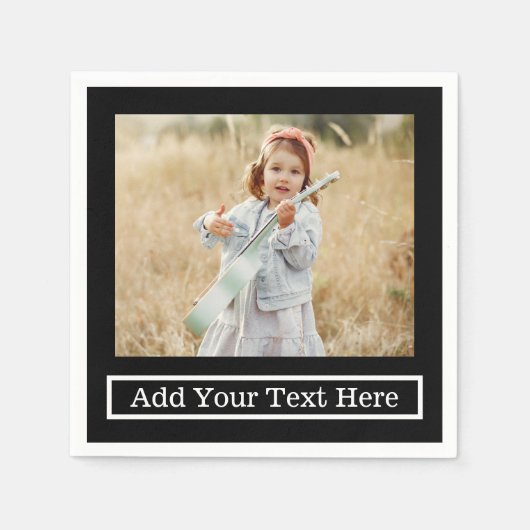Aangepaste foto met tekstservetten servet (Voorkant)