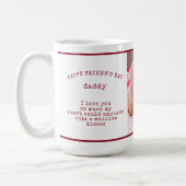 Aangepaste foto met vaderdag gedicht donker rood koffiemok (Links)
