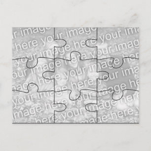 Aangepaste Foto "Mock" Puzzel Post Kaart - 9 stuks