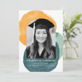 Aangepaste foto Modern Abstract trendy Afstuderen Aankondiging (Staand voorkant)