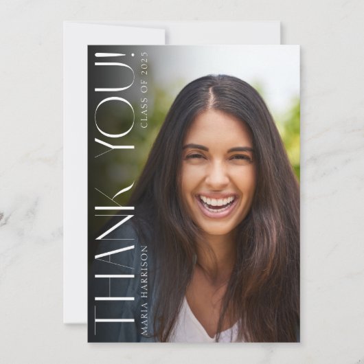 Aangepaste foto Modern Afstuderen Bedankkaart (Voorkant)