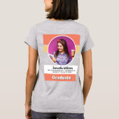 Aangepaste foto Modern Afstuderen Peach Afstuderen T-shirt (Achterkant)