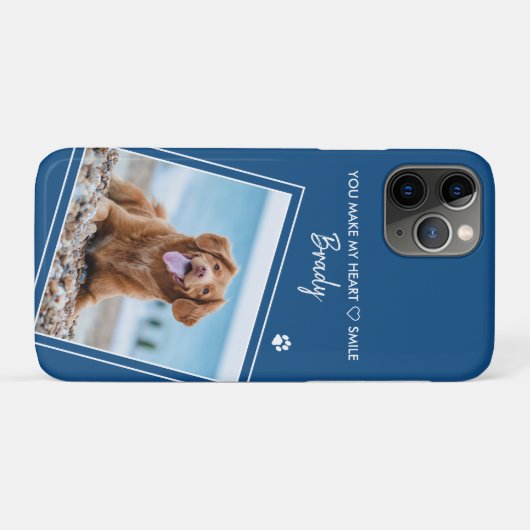 Aangepaste foto Modern Blue Dog Case-Mate iPhone Case (Achterkant (horizontaal))