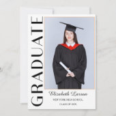 Aangepaste foto Modern Elegant Senior Afstuderen Kaart (Voorkant)