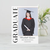 Aangepaste foto Modern Elegant Senior Afstuderen Kaart (Staand voorkant)