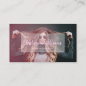 Aangepaste foto Modern handgeschreven script zwart Visitekaartje (Voorkant)