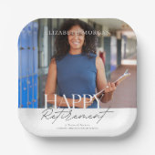 Aangepaste foto Modern Happy Retirement Party Papieren Bordje (Voorkant)